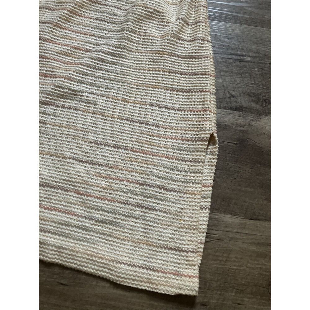 Vintage Malouf of Dallas Women Knit Midi Dress Striped V-Neck Elastic Waist Sz 8 - Picture 2 of 11
